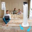 Ventilator turn digital Hausberg HB-5953AB, 55W, 41 inch, 3 viteze, 3 moduri, temporizator 24h, LED, oscilatie, telecomanda, difuzor parfum, alb