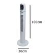 Ventilator turn digital Hausberg HB-5958AB, 55W, 45 inch, 3 viteze, temporizator 24h, LED, oscilatie, telecomanda, alb