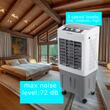 Racitor de aer portabil Hausberg HB-5961AB, 75W, rezervor 20L, 3 viteze, control mecanic, 2 cutii gheata, alb