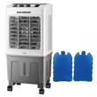 Racitor de aer portabil Hausberg HB-5961AB, 75W, rezervor 20L, 3 viteze, control mecanic, 2 cutii gheata, alb