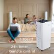 Racitor de aer portabil Hausberg HB-5963AB, 55–80W, rezervor 12L, 3 viteze, functie Turbo, oscilatie 60°, control mecanic, alb