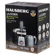 Storcator de fructe si legume Hausberg HB-7540, 1000 W, 2 viteze, recipient pulpa 1 l, recipient suc 1 l, accesoriu impingere, negru + argintiu