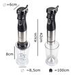 Blender 2 in 1 HAUSBERG HB-7704IN cu putere 1000W, Mixer vertical profesional, 10 trepte de viteza si functie Turbo, Capacitate pahar 700 ml , Multifunctional, Negru