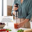Blender 2 in 1 HAUSBERG HB-7704IN cu putere 1000W, Mixer vertical profesional, 10 trepte de viteza si functie Turbo, Capacitate pahar 700 ml , Multifunctional, Negru