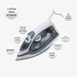 Fier de calcat Hausberg HB-7807VR, talpa ceramica, jet de abur 12g/min, abur pe verticala 25g/min, sistem antipicurare, sistem autocuratare, 2200W