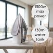 Fier de calcat Hausberg HB-7850GR, 1300W, talpa invelis ceramic, abur vertical, calcare uscata, autocuratare, pulverizare, rezervor 130ml, Gri