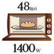 Cuptor electric Rustic HAUSBERG HB-8001RST, 1400W, 48l, Timer mecanic, Termostat reglabil, 4 nivele de inaltime a tavii, usa din sticla rezistenta la temperature ridicate, panou mecanic, Negru-Auriu