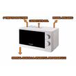 Cuptor cu microunde Hausberg HB-8005AB, 20 l, 700 W-1200W, Mecanic, Alb