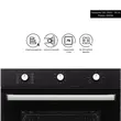 Cuptor incorporabil Hausberg HB-8053NG, Electric, Putere 2225 W, 71 l, 8 Functii, Ventilatie, Timer, Clasa A, Negru