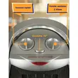 Aeroterma ceramica HAUSBERG HB-8770, 1500W, Termostat Reglabil, 2 Viteze, Functie Ventilator, Siguranta Anti Cadere, Silentios, Maner transport, Argintiu