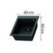Chiuveta bucatarie Hausberg Sero HBC-9601, compozit, negru, 40 x 50 cm