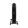 Calorifer electric cu ulei HAUSBERG HB-8915, 3 trepte, 800-1200-2000 W, 9 elementi 110 mm x 580 mm, termostat reglabil, maner si rotite pentru o deplasare facila, indicator luminos functionare, negru