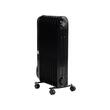 Calorifer electric cu ulei HAUSBERG HB-8915, 3 trepte, 800-1200-2000 W, 9 elementi 110 mm x 580 mm, termostat reglabil, maner si rotite pentru o deplasare facila, indicator luminos functionare, negru