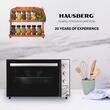 Cuptor electric Hausberg HB-8020 capacitate 70l, ventilator turbo, Lampa interior, geam dublu, Negru
