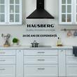 Hota incorporabila decorativa Hausberg HB-1260NG, Putere de absorbtie 400 m3/h, 1 motor, 60 cm, Negru