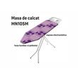 Masa de calcat EKOLIFE MN105M, vopsea electrostatica, husa bumbac si poliester, 62 x 87 x 105 cm