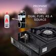 Aragaz portabil camping Ertone ERT-MN231NG, Pentru butelii spray, 2,2 kW, Aprindere piezo, Negru