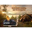 Aragaz portabil 2 in 1 camping Ertone ERT-MN232, Pentru butelie spray si standard, 2.2 kW, Aprindere piezo, Negru