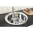 Chiuveta bucatarie Freddo SN9000, pentru blat, anticalcar, finisaj anticalcar, cu preaplin, diametru 49cm, rotunda, inox