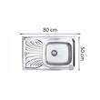 Chiuveta Freddo SN9001D, pentru masca, cuva dreapta, anticalcar, 80x50cm, Inox