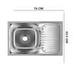 Chiuveta bucatarie pentru blat Freddo SN9002S, 76x43.5cm, anticalcar, cu preaplin, cuva stanga, Inox