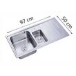 Chiuveta Freddo SN9012S, 2 Cuve stanga, Anticalcar, Inox, 97*50cm