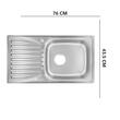Chiuveta inox Freddo SN9019D, pentru blat, finisaj satinat, cuva dreapta, scurgere Q32, 43.5 x 76 cm, adancime 15 cm
