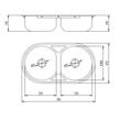 Chiuveta bucatarie Freddo SN9024, pentru blat, cuva stanga si dreapta, anticalcar, dimensiune 83x43.5 cm, inox