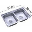 Chiuveta Freddo SN9027, Pentru blat 78*43,5 cm, Satinat, 2 cuve, Inox