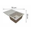 Chiuveta bucatarie Hausberg Elmy SN9035DR-BEJ, granit-compozit, bej, 1 cuva dreapta, 78 x 50 cm