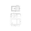 Chiuveta Florentina Combi 780, forma dreptunghiulara, quartz granit/inox, 780x480mm, adancime cuva 230mm, Alb