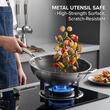 Tigaie wok 34cm Hausberg HB-H LUX 848 inox inducție interior fagure antiaderent