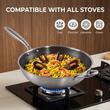 Tigaie wok 34cm Hausberg HB-H LUX 848 inox inducție interior fagure antiaderent
