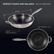 Tigaie wok 34cm Hausberg HB-H LUX 848 inox inducție interior fagure antiaderent