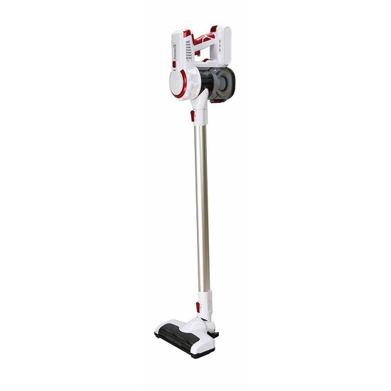 Aspirator vertical Hausberg HB-2027, putere 220W, fara sac, capacitate 0.25 l, filtre lavabile, 2 viteze, perie rotativa, timp de lucru 20-40 min, Alb