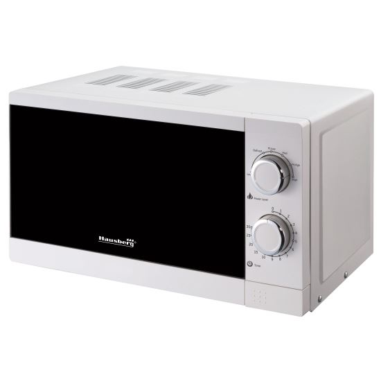 Cuptor cu microunde Hausberg HB-8005AB, 20 l, 700 W-1200W, Mecanic, Alb