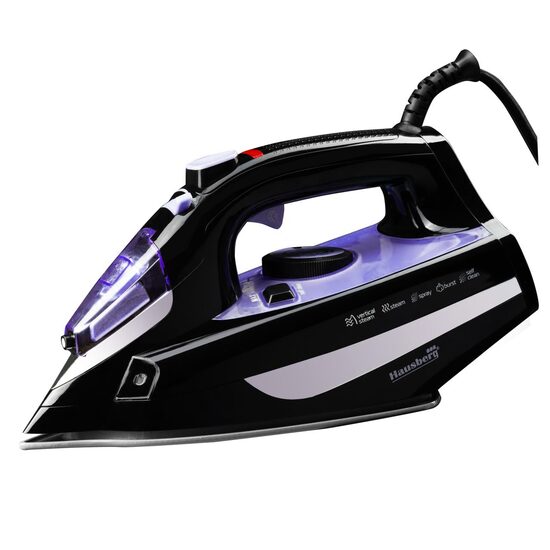 Fier de calcat HAUSBERG HB-7842MV, 2300W, rezervor apa 300ml, abur 18g/min, talpa ceramica, autocuratare, pulverizare, Mov 
