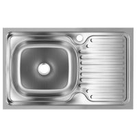 Chiuveta bucatarie Sanitec SN7002S, pentru blat 76X43.5cm, cuva stanga, adancime 16cm, anticalcar, inox