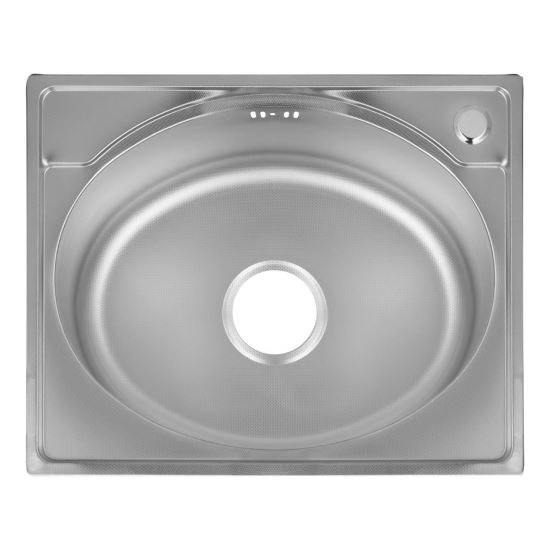 Chiuveta bucatarie pentru blat Freddo SN9005D, anticalcar, cuva centru, 52x41cm, adancime 18 cm, orificiu baterie dreapta, Inox