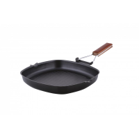Tigaie GRILL Ertone ERT-MN-528, Material din Aluminiu turnat, 28cm, design ergonomic, Negru