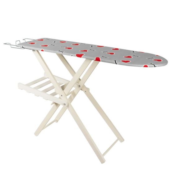 Masa de calcat din lemn 3 trepte Ertone MN108, culoare cadru Alb