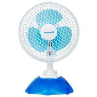 Ventilator birou Hausberg HB5550, 15W-20W, 15 cm, 2 viteze, alb-albastru