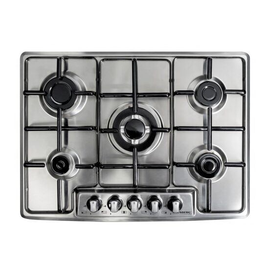 Plita incorporabila Hausberg HB-566IN, 5 arzatoare gaz, emailtat,  aprindere piezoelectrica, sistem de siguranta, Inox