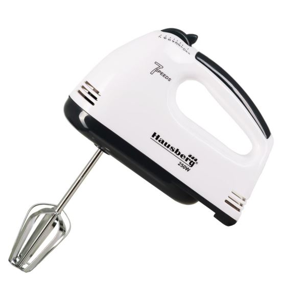 Mixer de mana, Hausberg HB-4112, Negru, 250 W, 7 viteze