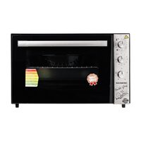 Cuptor electric Hausberg HB-8020 capacitate 70l, ventilator turbo, Lampa interior, geam dublu, Negru