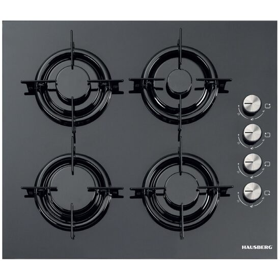 Plita incorporabila Hausberg HB-563, Gaz, 4 arzatoare, Negru