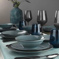 Serviciu de masa Color-X, 24 piese, 6 persoane, portelan, albastru, kutahya porselen