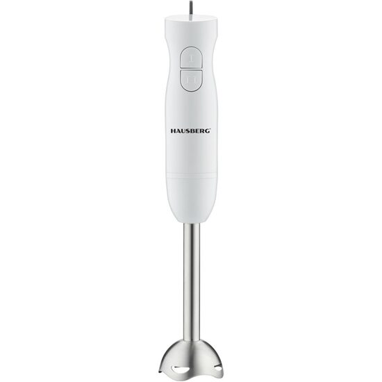 Blender de mana HAUSBERG HB-7674AB, 300W, 2 viteze, material ABS, lame din otel inoxidabil, Alb