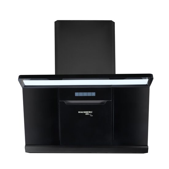 Hota decorative HAUSBERG HB-1855, 1000 mc/h, 3 viteze, 180 W, latime 90 cm, sticla, Negru