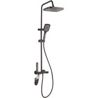 Set dus cu Afisaj Digital Freddo SN-5022NG, 4 Setari Dus, Pulverizator dus Detasabil, Efect de Ploaie, Metal-Zinc, Gri